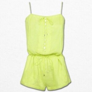 NWOT Diane Von Furstenberg Neon Lime One Piece Romper